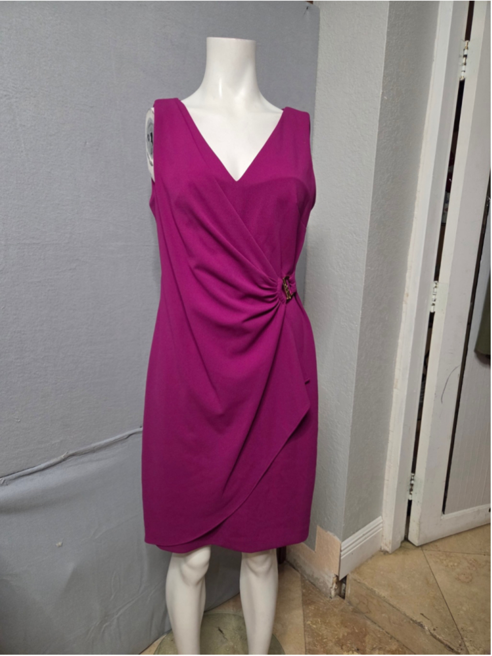 Women's DKNY Magenta Midi Dress Size 6